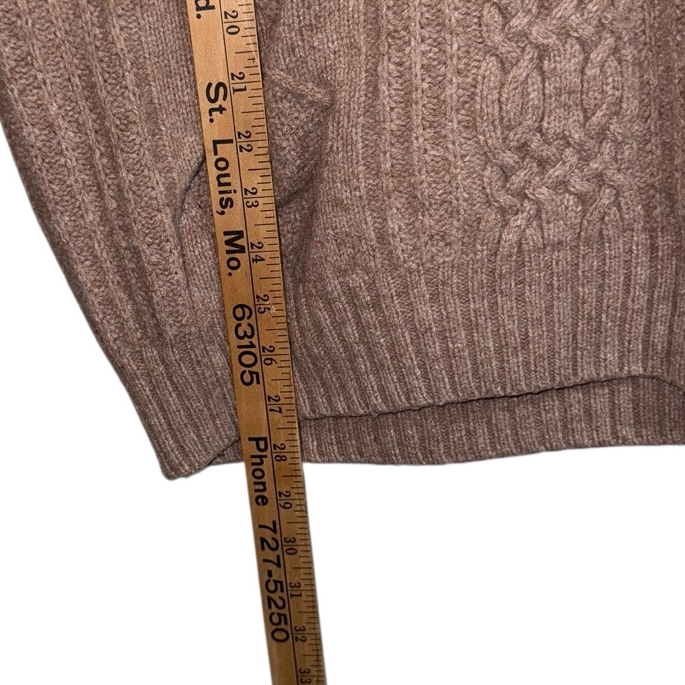 Jos A Bank Cable Knit Wool Quarter Zip Sweater XXL - Picture 5 of 8